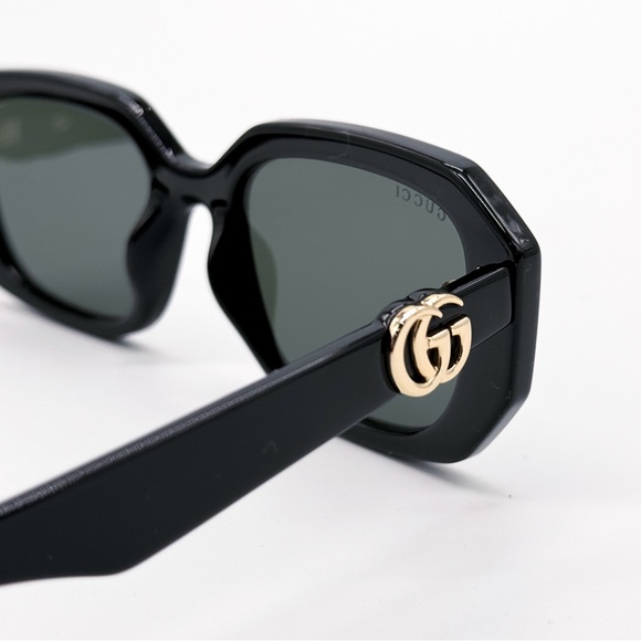 NEW GUCCI GG1535S 001 GEOMETRIC BLACK GREY WOMEN SUNGLASSES GUCCI - Picture 10 of 13
